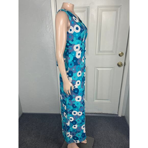 Vintage 60s 70's Eleu Hawaii Women's Dress Hawaiian Floral Retro Maxi Cotton YY4 - Picture 6 of 7